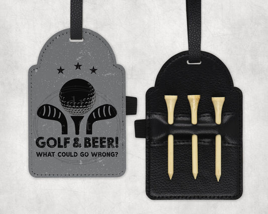 Golf & Beer golf tee bag tag