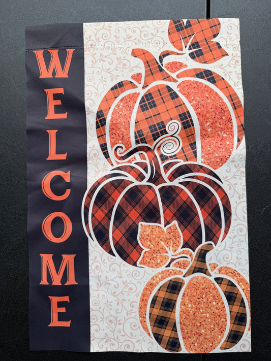 Orange & Black Welcome Pumpkins