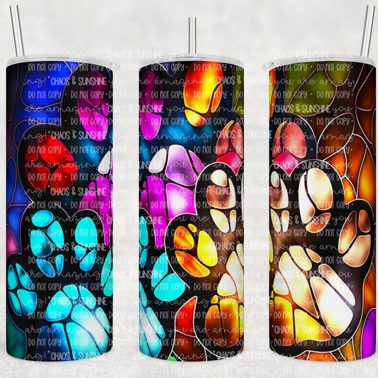 Stained Glass Paw Prints