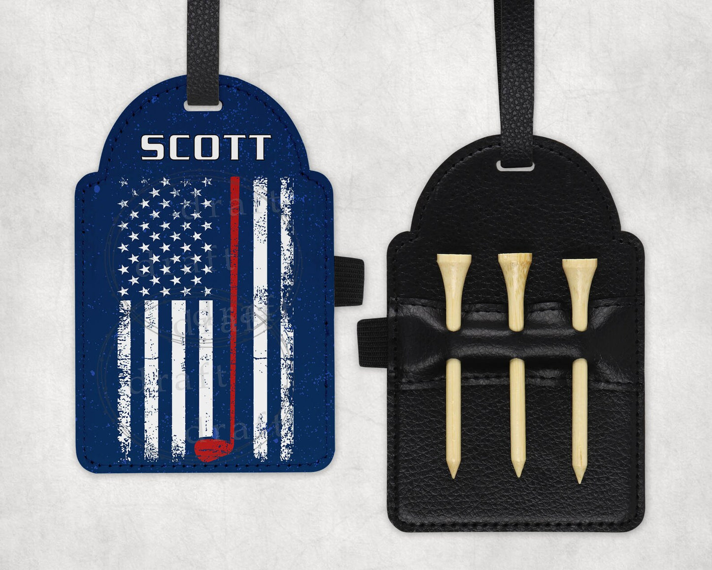 Thin Red Line golf tee bag tag
