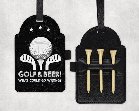 Golf & Beer golf tee bag tag