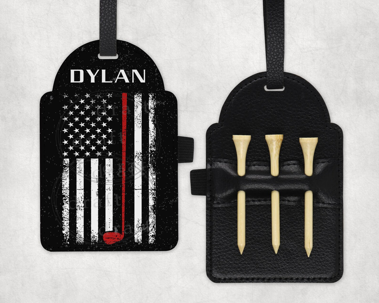 Thin Red Line golf tee bag tag