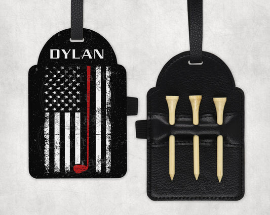 Thin Red Line golf tee bag tag
